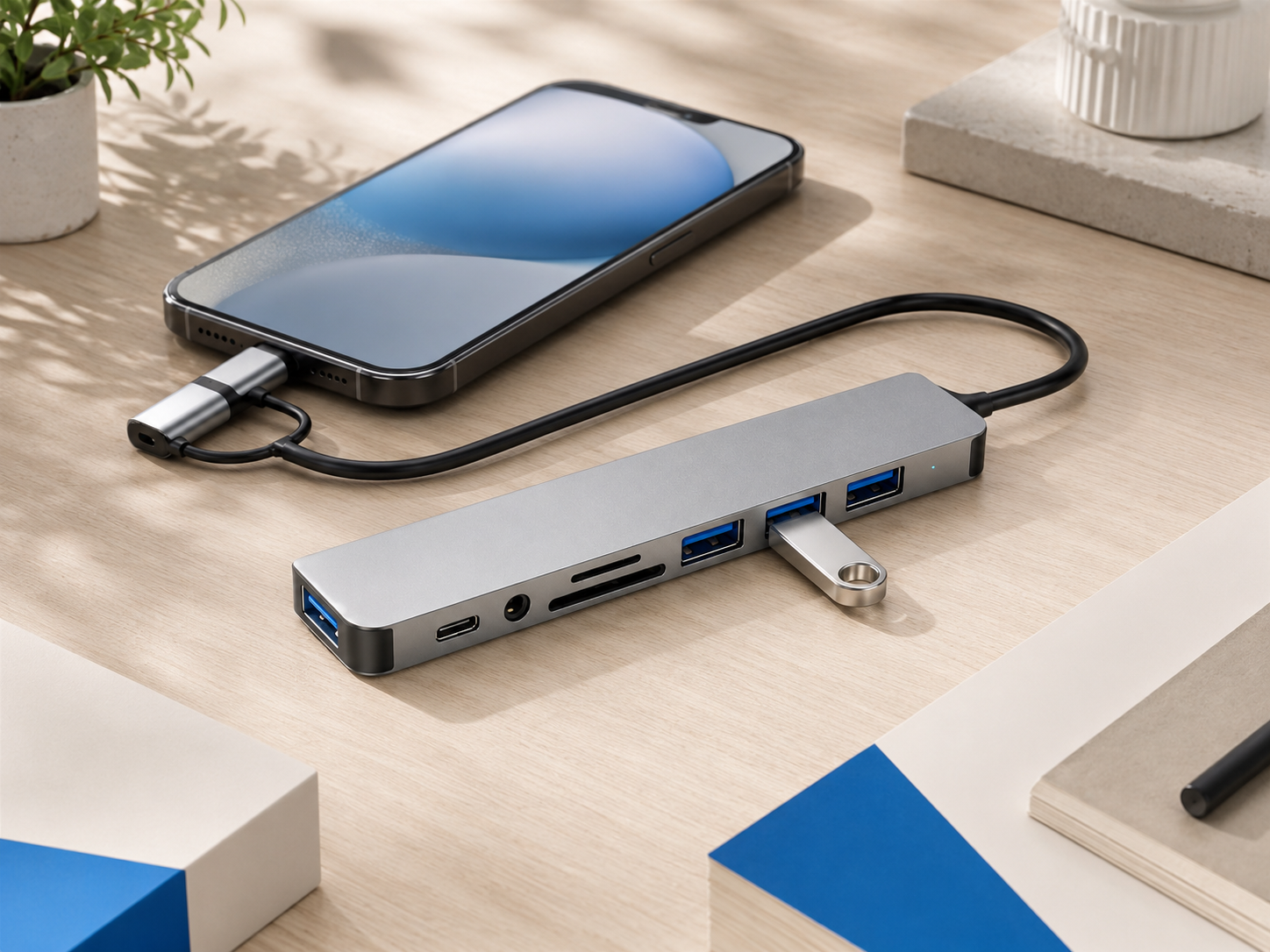 8-in-1 USB-C hub for all your devices.